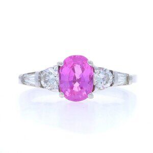 Le Vian Pink Sapphire Diamond Engagement Ring - White Gold 18k Oval 2.27ctw